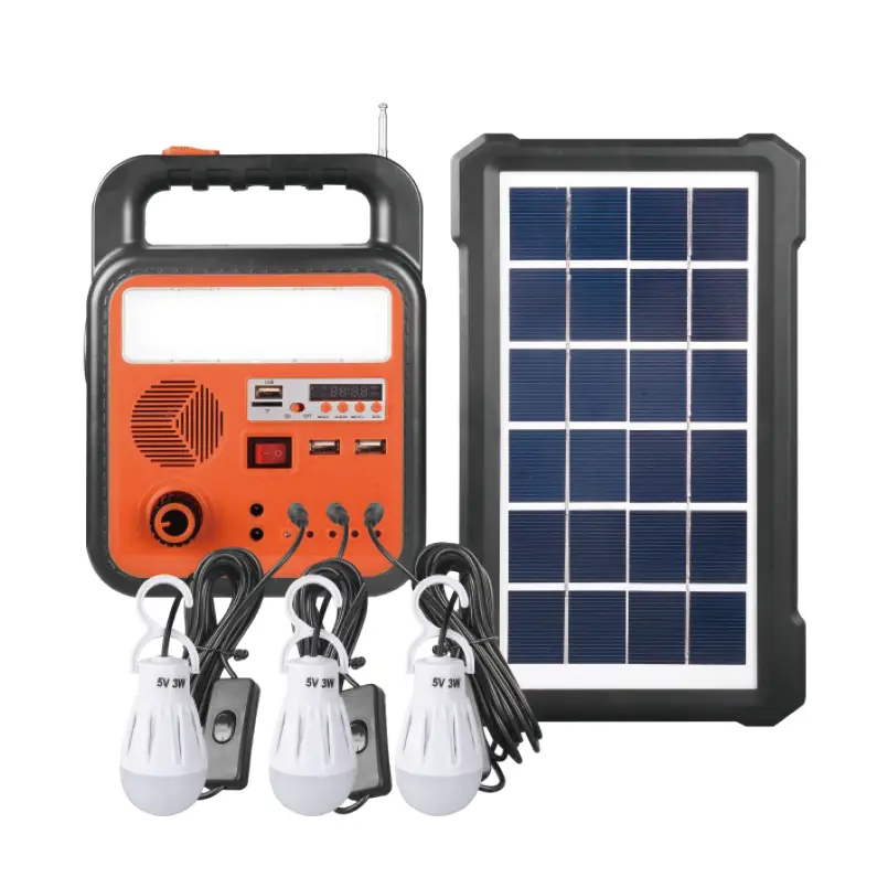 Kit centrală solară cu LED de 5W reîncărcabil